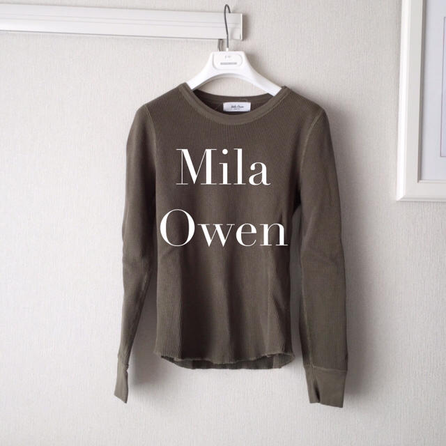 Mila Owen(ミラオーウェン)のMila Owen 渋グリーンカットソー レディースのトップス(カットソー(長袖/七分))の商品写真