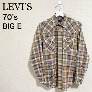 リーバイス(Levi's)の70s リーバイス ウエスタンシャツ ビッグE メンズM ベージュ 長袖シャツ(シャツ)