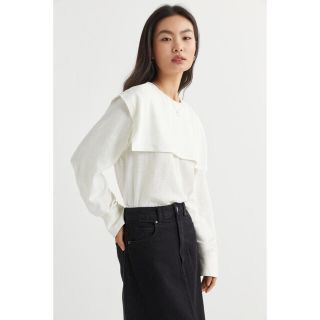 エイチアンドエム(H&M)のセーラーカラー リネンブレンドブラウス(シャツ/ブラウス(長袖/七分))