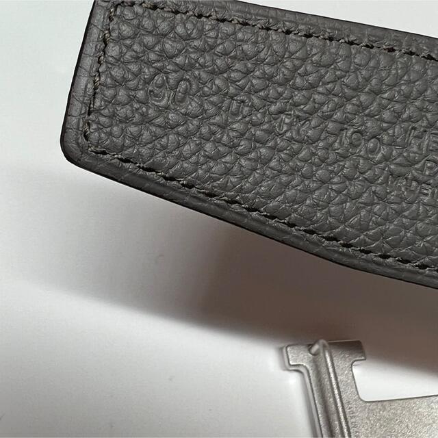 Hermes(エルメス)の【新品未使用】エルメス　メンズベルト90 黒×エタン　シルバーH 艶なし メンズのファッション小物(ベルト)の商品写真