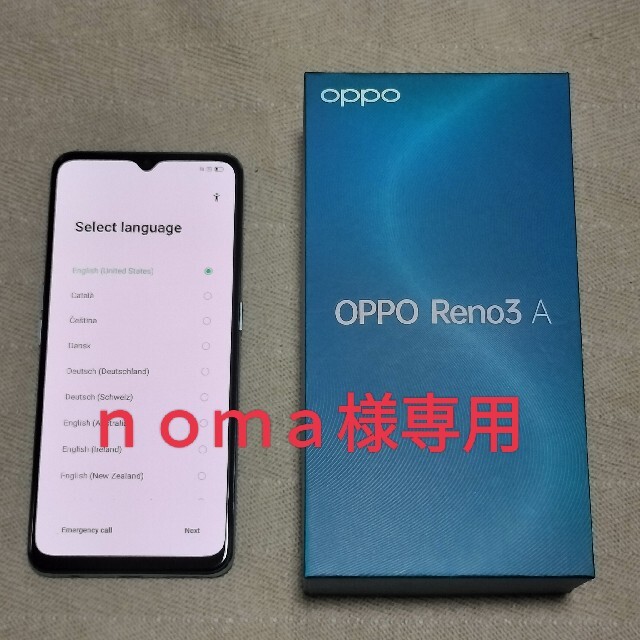 有Bluetooth対応Oppo Reno3 A White Ymobile版SIMフリー Model: