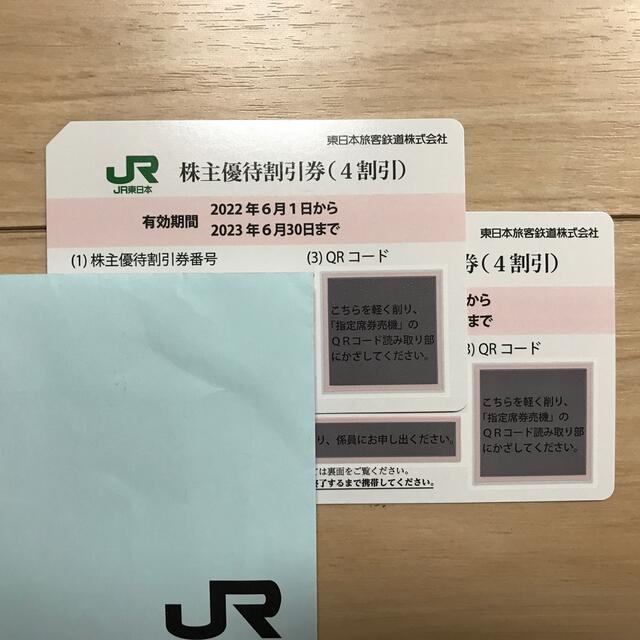 JR東日本　株主優待割引券（4割引）　2枚