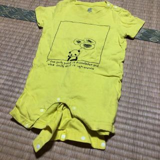 グラニフ(Design Tshirts Store graniph)のロンパース　黄色　グラニフ　80(ロンパース)