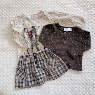 ザラキッズ(ZARA KIDS)のZARAbaby トップス 長袖シャツ スカート 3枚セット(シャツ/カットソー)