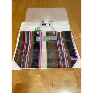 新品即完売MARNIマルニカフェストライプバッグキャラメルブラウン-www
