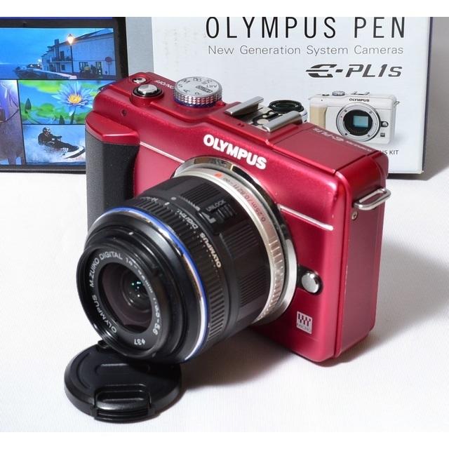 OLYMPUS(オリンパス)の★鮮やかなレッド★E-PL1s レンズキット★保証付き★ スマホ/家電/カメラのカメラ(ミラーレス一眼)の商品写真