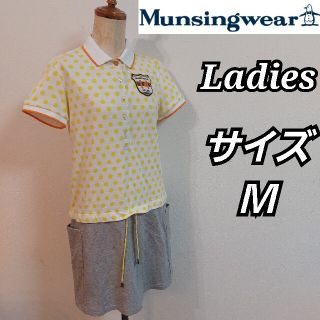 マンシングウェア(Munsingwear)の【Munsingwear】ドット柄半袖ワンピース/ゴルフ/レディースＭ(ウエア)