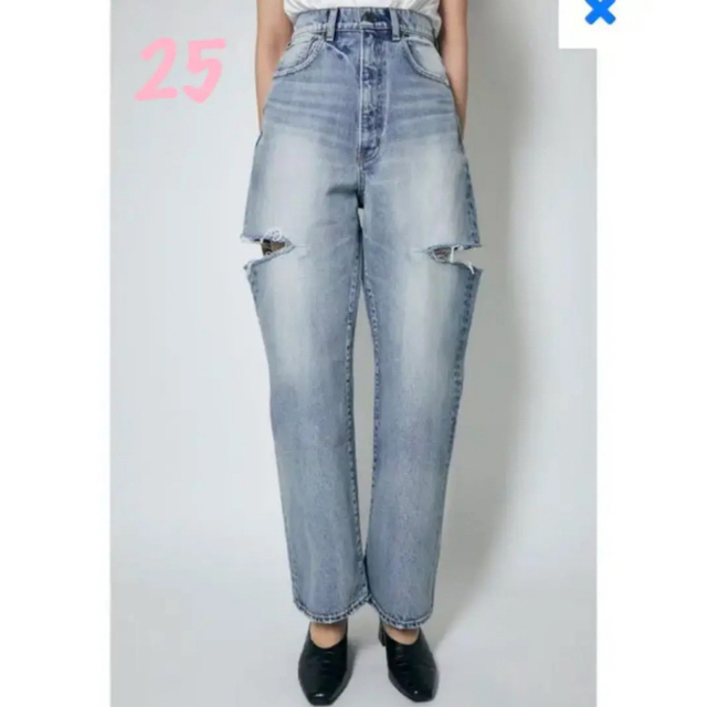 25☆MOUSSY THIGH SLIT LOOSE STRAIGHT正規品