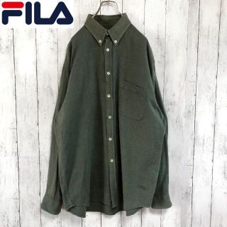 フィラ(FILA)のFILA フィラ コットン長袖シャツ 薄手 秋冬 アースカラー オーバーサイズ(シャツ)