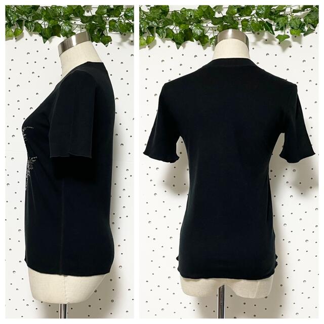 本物 ルシアンペラフィネ フロントヘンプ スタッズ 装飾 半袖 Tシャツ S 黒