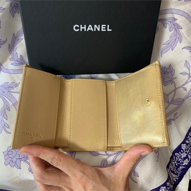 【レア】CHANEL シャネル カラフルココ マトラッセ 折り財布 ゴールド