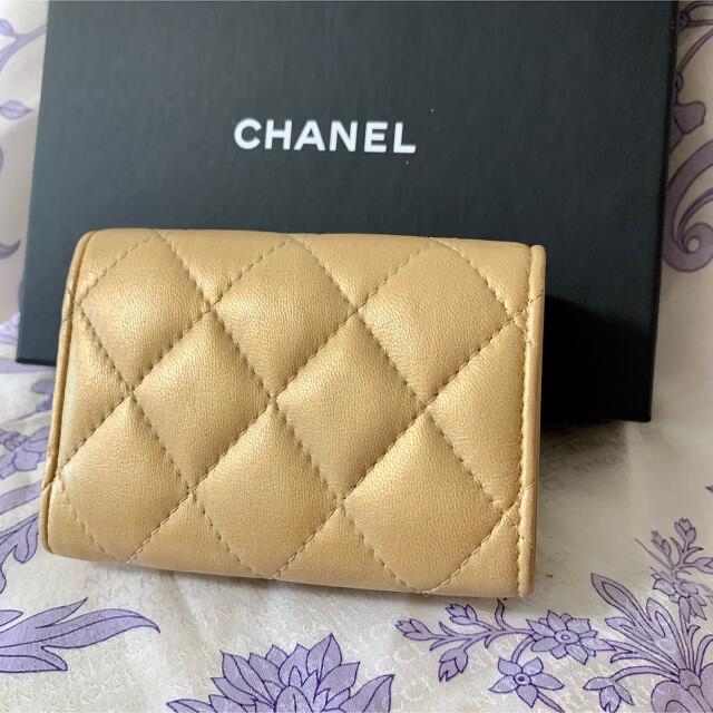 【レア】CHANEL シャネル カラフルココ マトラッセ 折り財布 ゴールド