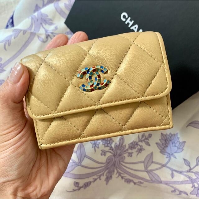 【レア】CHANEL シャネル カラフルココ マトラッセ 折り財布 ゴールド