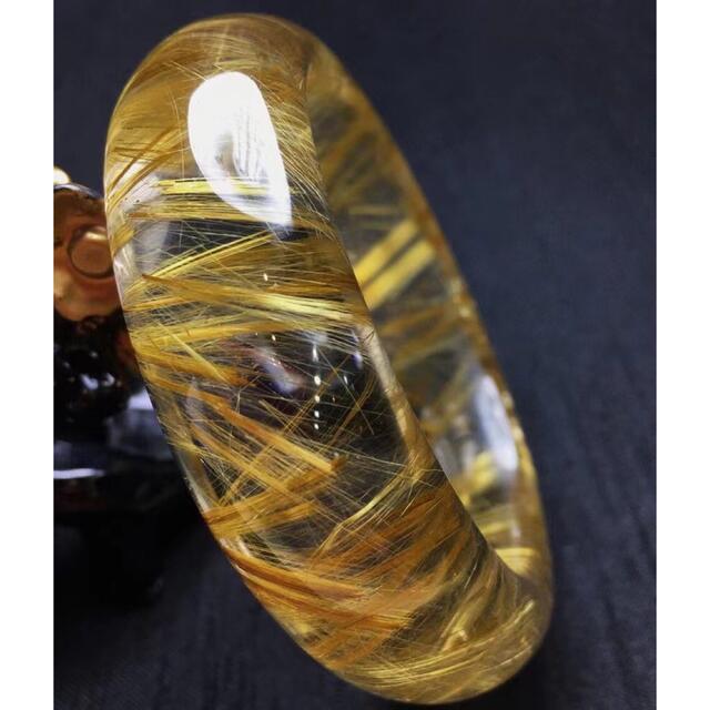 ⭐︎【天然】ゴールド タイチンルチルクォーツ バングル 55mm ⭐︎【天然】ゴールド タイチンルチルクォーツ バングル 55mm