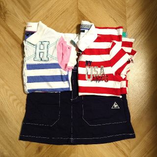 トミーヒルフィガー(TOMMY HILFIGER)のポロシャツ2枚　ミニスカート　ゴルフ　セット(ウエア)