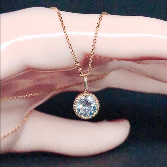 1.02ct 一粒 ダイヤモンドネックレス K18 大粒 ダイヤ 1ctアップ レディースのアクセサリー(ネックレス)の商品写真