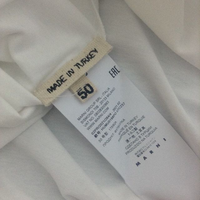 新品 50 21aw MARNI にじみロゴ Tシャツ 白 2312