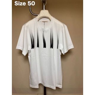 マルニ(Marni)の新品 50 21aw MARNI にじみロゴ Tシャツ 白 2312(Tシャツ/カットソー(半袖/袖なし))