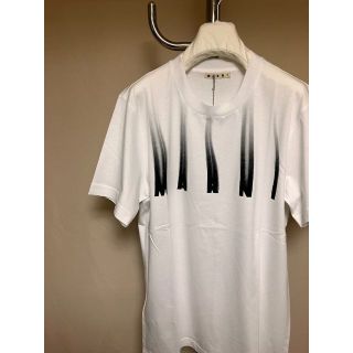 新品 48 21aw MARNI にじみロゴ Tシャツ 白 2313