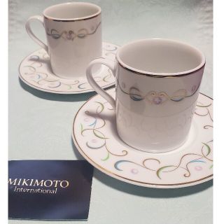 ミキモト(MIKIMOTO)の【未使用・箱付】MIKIMOTOカップ＆ソーサー2客セット(グラス/カップ)