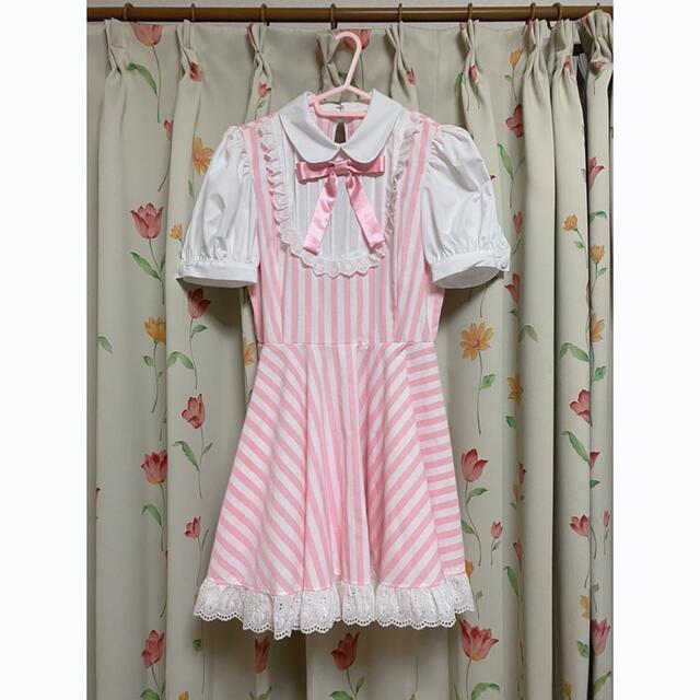 キャンディフルーツ】エレナメイド服 ストライプピンク - www