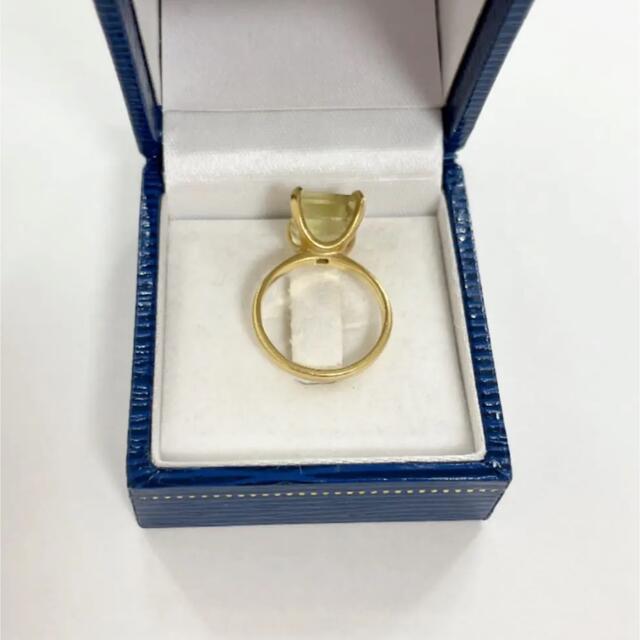 大粒レモンクォーツリング 18k 11号 エナソルーナなどがお好きな方にも