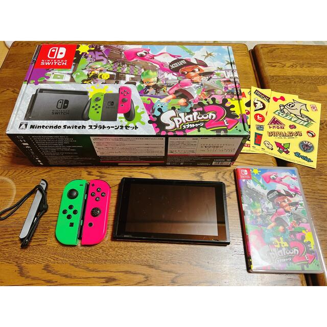 Nintendo Switch(ニンテンドースイッチ)の【中古】ニンテンドースイッチ本体　スプラトゥーン2セット エンタメ/ホビーのゲームソフト/ゲーム機本体(家庭用ゲーム機本体)の商品写真