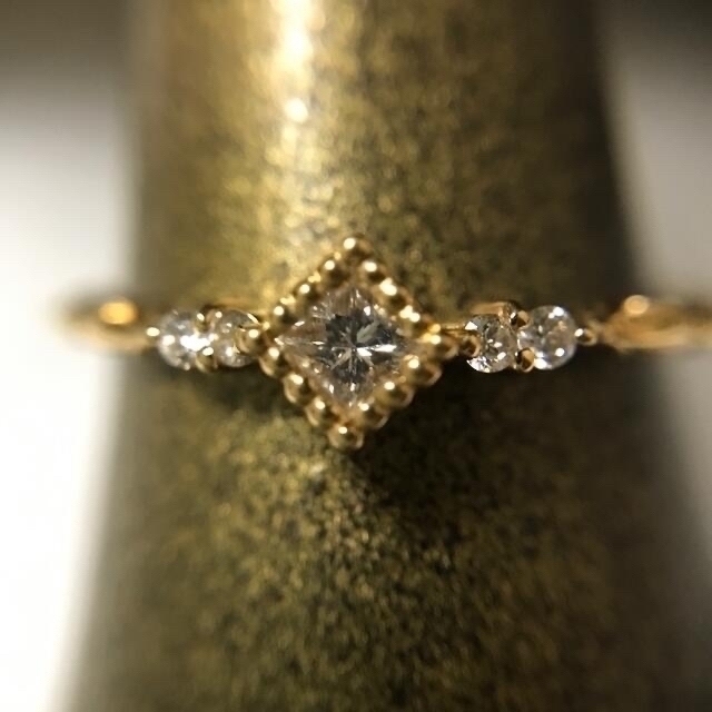 K18  プリンセスダイヤモンドリング  13号 レディースのアクセサリー(リング(指輪))の商品写真
