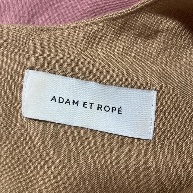Adam et Rope'(アダムエロぺ)のADAM ET ROPE Vネックリネンロンパース レディースのパンツ(オールインワン)の商品写真