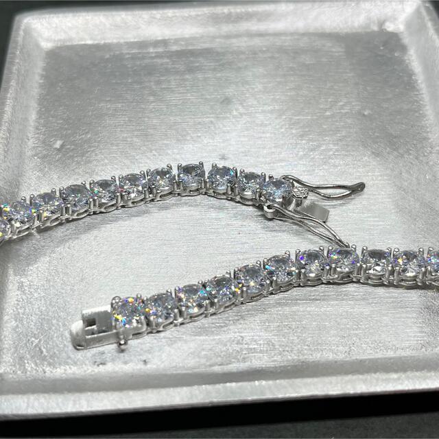 シルバー925 テニスチェーン テニスネックレス 18インチ5mm ジルコニア