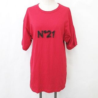 ヌメロヴェントゥーノ(N°21)のヌメロヴェントゥーノ N°21 カットソー Tシャツ 半袖 赤 レッド 36(Tシャツ(半袖/袖なし))