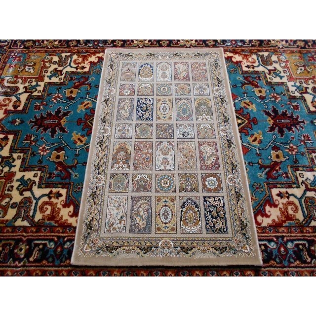 225万ノット!超高密度織 絨毯 本場イラン産 70×120cm‐15001
