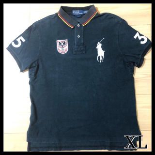 ポロラルフローレン(POLO RALPH LAUREN)のポロラルフローレン ポロシャツ ビッグポニー　メンズXL 黒　ブラック　刺繍(ポロシャツ)