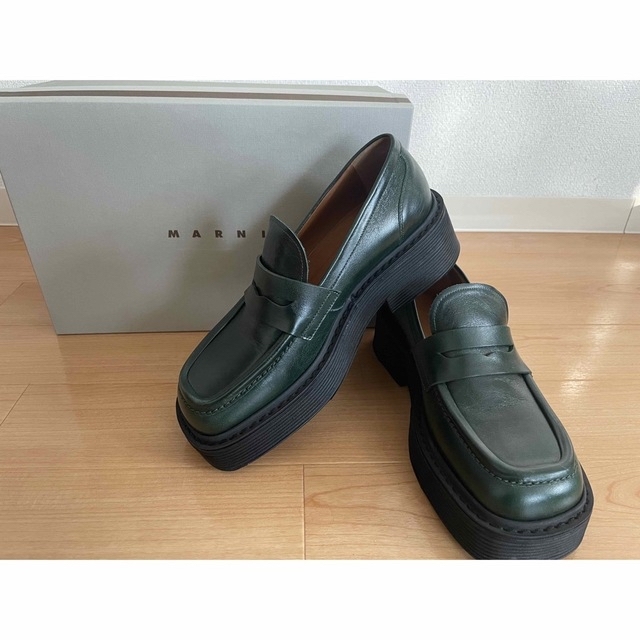 新品 Marni - 【値下げ可】マルニ/MARNI/ローファー/革靴/IT39/25cm/緑