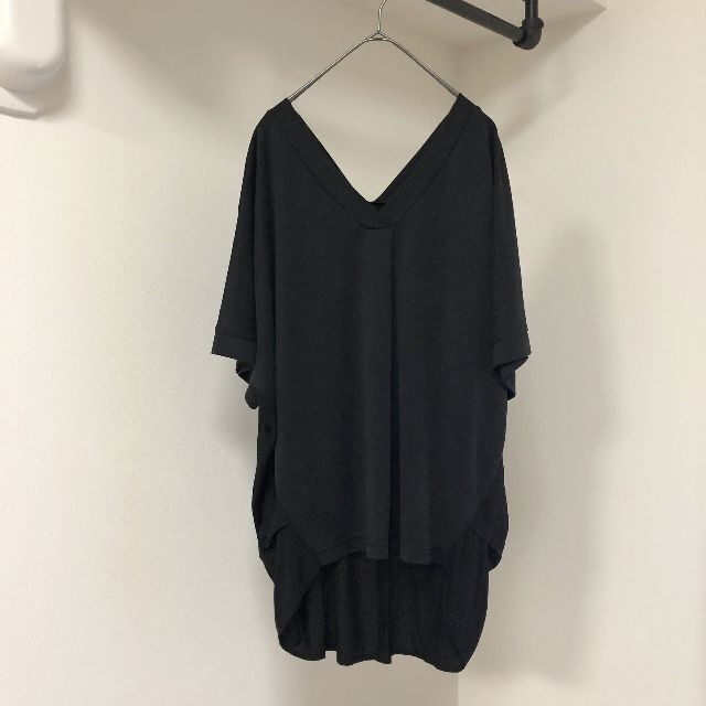 JEANASIS(ジーナシス)のジーナシス　ヴィンテージ　異素材　切り替え　カットソー　黒 レディースのトップス(Tシャツ(半袖/袖なし))の商品写真