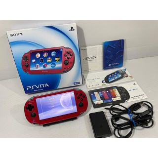 プレイステーションヴィータ(PlayStation Vita)の【液晶美品】PlayStation Vita PCH-1000 レッド 本体(携帯用ゲーム機本体)