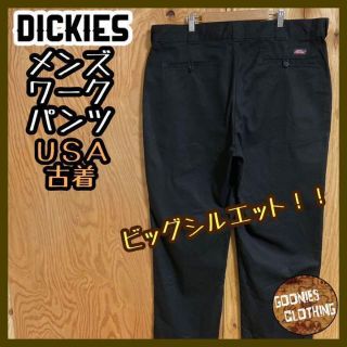 ディッキーズ(Dickies)のディッキーズ ブラック ワーク パンツ USA古着 90s アメカジ ロゴ 黒(ワークパンツ/カーゴパンツ)