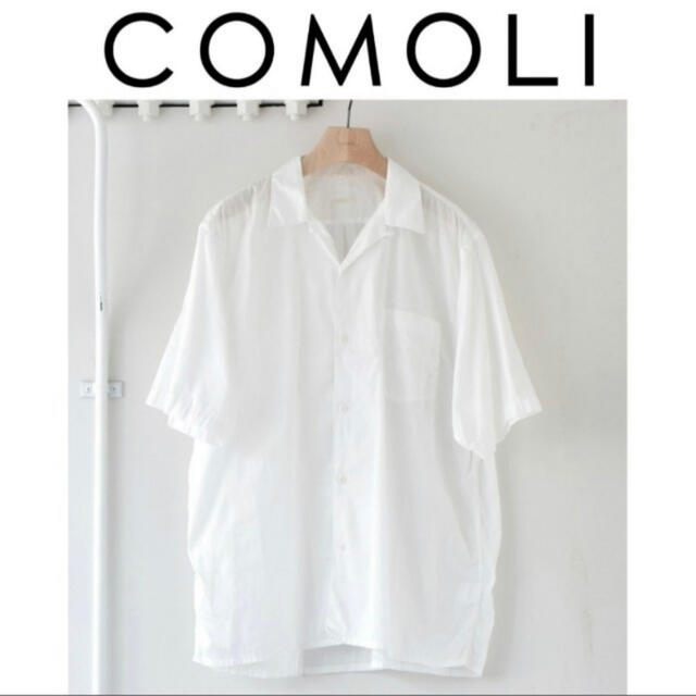 20SS COMOLI 半袖 ベタシャン オープンカラーシャツ 白 - シャツ