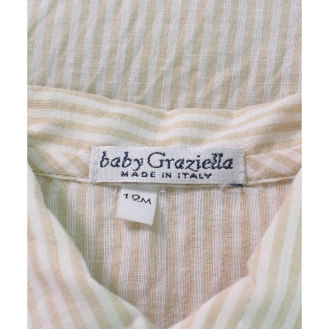 baby Graziella シャツ 80 ベージュx白(ストライプ) 【古着】【中古】 キッズ/ベビー/マタニティのキッズ服女の子用(90cm~)(ブラウス)の商品写真