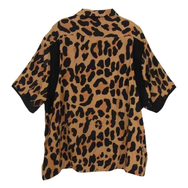 Sacai サカイ 22SS  22-02795M Leopard Print Bowling Shirt レオパード プリント ボウリング シャツ ブラウン系 1【極上美品】