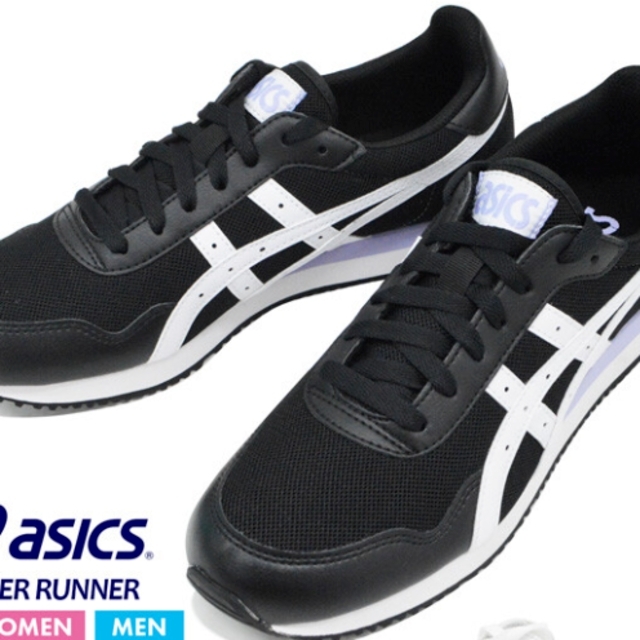 asics(アシックス)の【新品未使用】ASICS TIGER RUNNER　黒スニーカー　24.5cm レディースの靴/シューズ(スニーカー)の商品写真