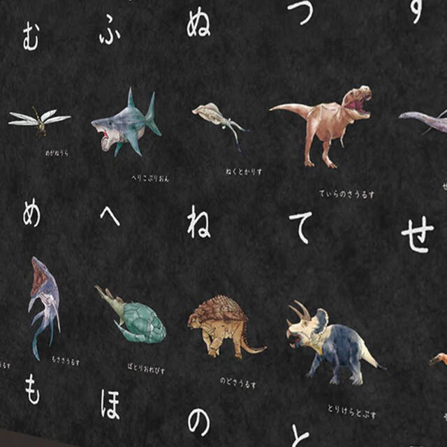 恐竜と古代の生物ポスター】あいうえお表アルファベット表数字表の3枚 A3