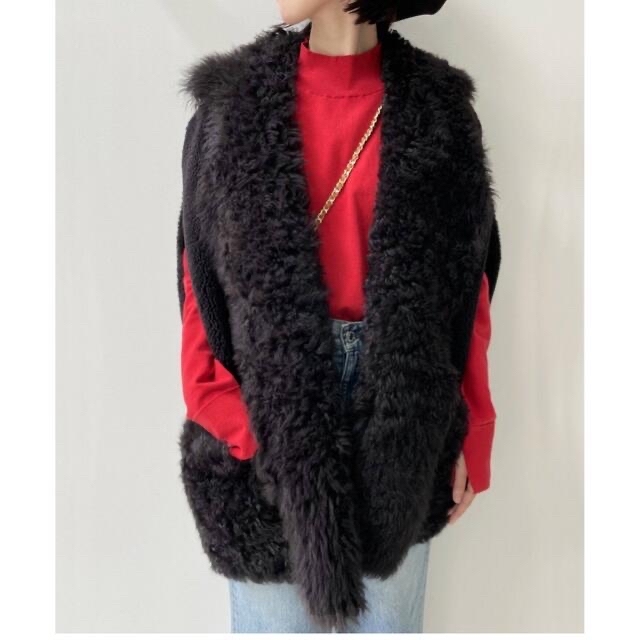 BLANCHA/ブランカ】MOUTON VEST ブラウン-