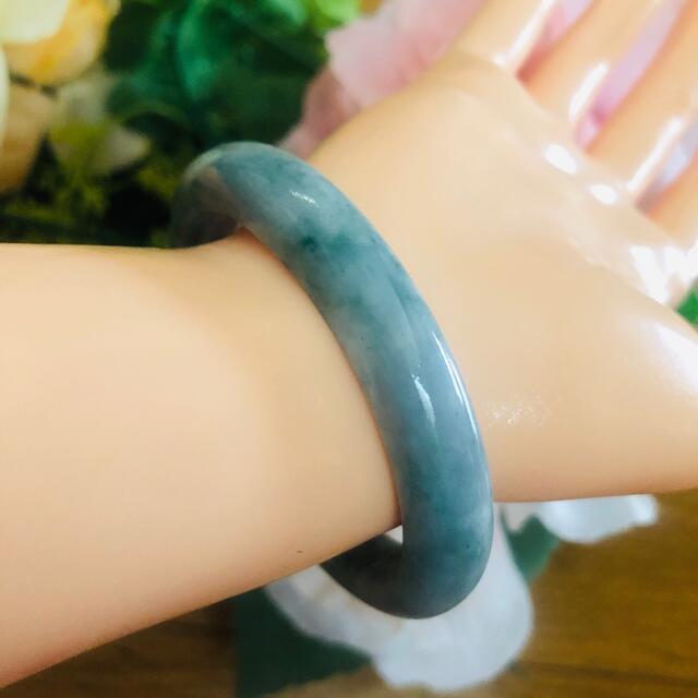 レア】【貴重】無処理天然翡翠バングル小さめ内径約 #52 発色がいい