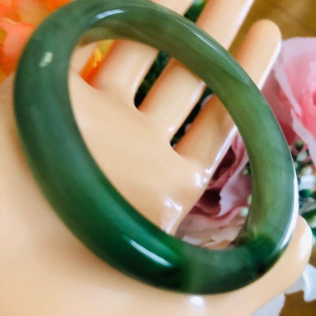 稀少絶品】未処理翡翠軟玉(ネフライト)和田玉HetianJadeバングル#57-