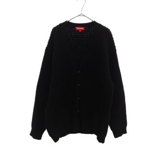 シュプリーム(Supreme)のSUPREME シュプリーム 21AW waffle knit cardigan ワッフルキルトカーディガン ブラック(カーディガン)