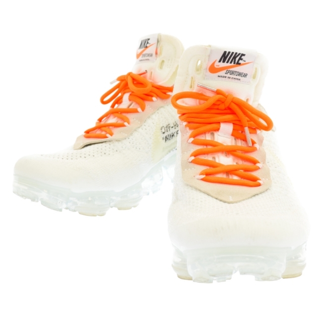 NIKE(ナイキ)のNIKE ナイキ ×OFF-WHITE AIR VAPOR MAX FK オフホワイト ザテン エアヴェイパーマックス フライニット ローカットスニーカー ホワイト AA3831-100 メンズの靴/シューズ(スニーカー)の商品写真