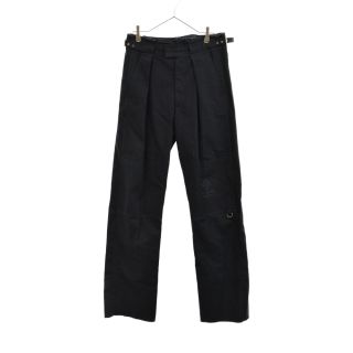 ラフシモンズ(RAF SIMONS)のRAF SIMONS ラフシモンズ 19AW Wide fit pants with knee patches カットオフ デザイン ワイド パンツ ブラック 192-347(その他)