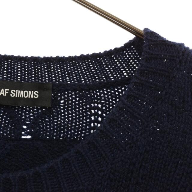 RAF SIMONS ラフシモンズ 20SS OVERSIZE ROUNDNECK SWEATER WITH PATCHES オーバーサイズ ラウンドネック パッチ ニット セーター ネイビー 201-834-50010-00044