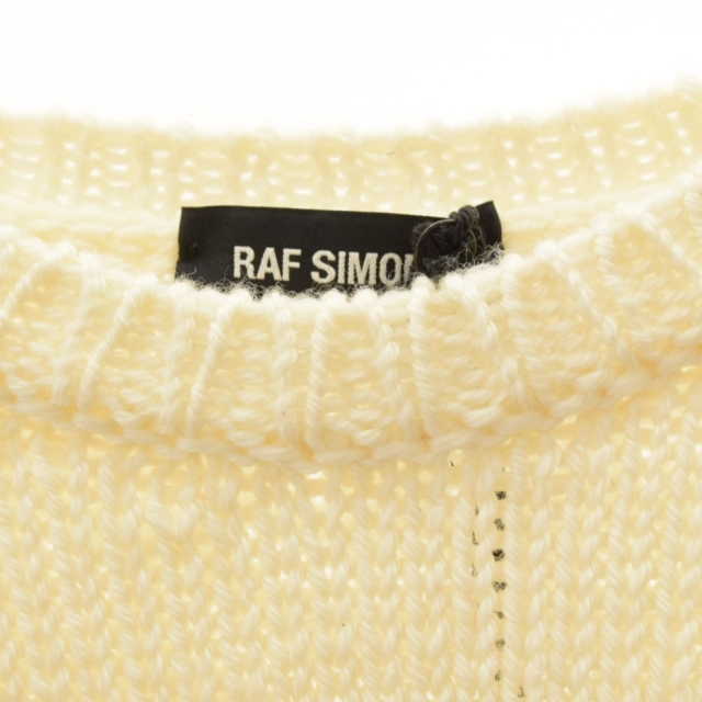 RAF SIMONS(ラフシモンズ)のRAF SIMONS ラフシモンズ 17AW OVERSIZED T-SHIRT WITH JACQUARD IMAGE オーバーサイズ NYエンブロイダリー ジャガード ニット セーター ホワイト 172-827-50003-00014 メンズのトップス(ニット/セーター)の商品写真